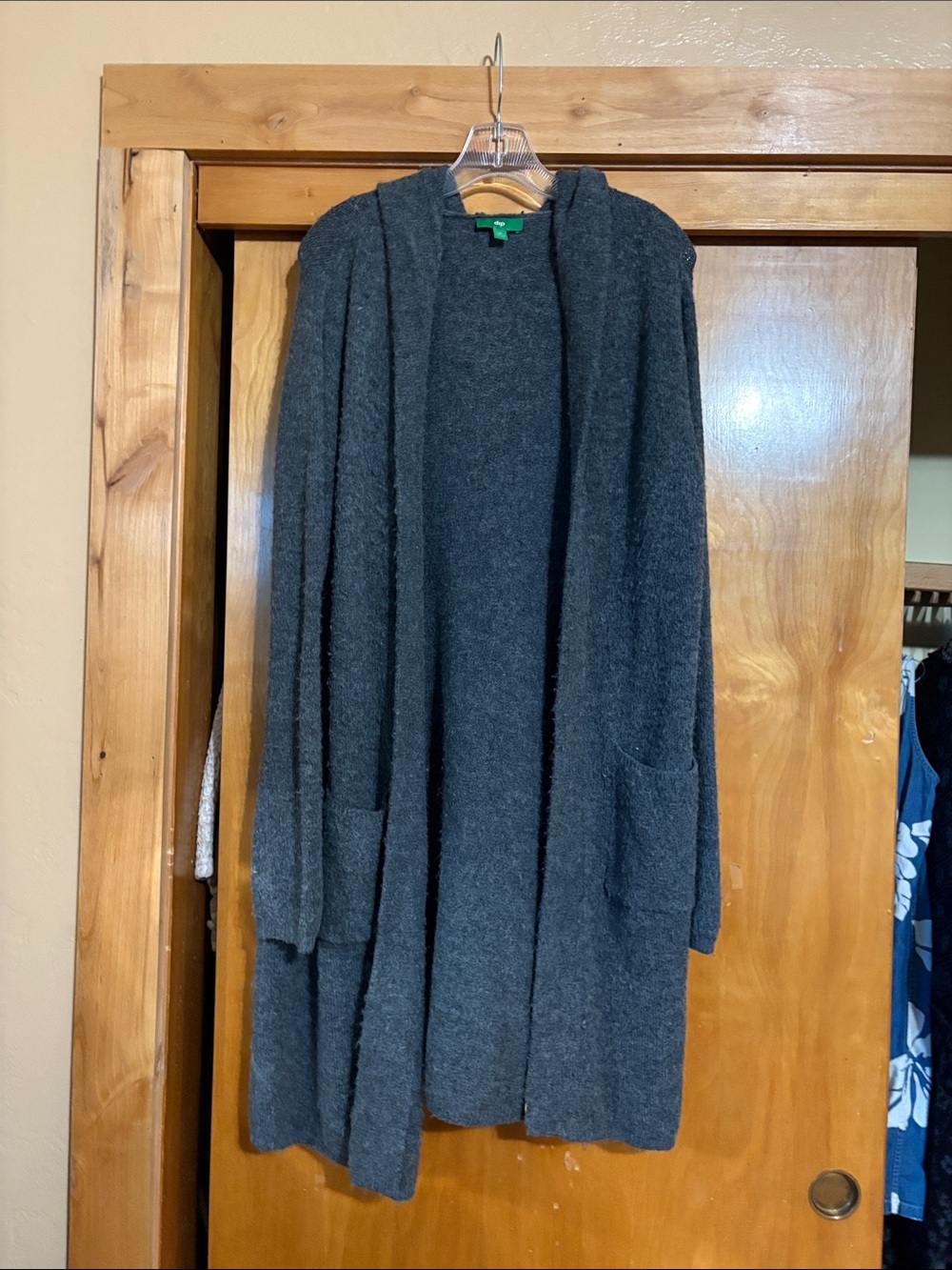 dip Dark Gray Hooded Open-Front Women's Cardigan